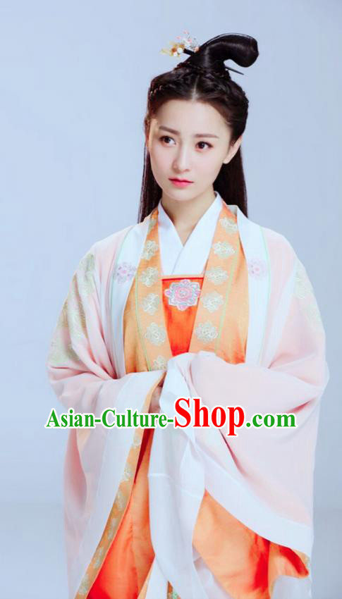Traditional Ancient Chinese Elegant Swordsman Costume, Chinese Han Dynasty Young Lady Dress, Cosplay Chinese Television Drama Jade Dynasty Qing Yun Faction Peri Hanfu Trailing Embroidery Clothing for Women