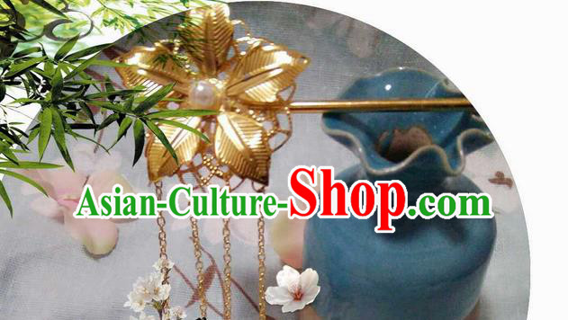 Traditional Handmade Chinese Ancient Classical Hair Accessories, Han Dynasty Barrettes Pearl Hairpin, Hanfu Hair Sticks Hair Jewellery, Hair Fascinators Hairpins for Women