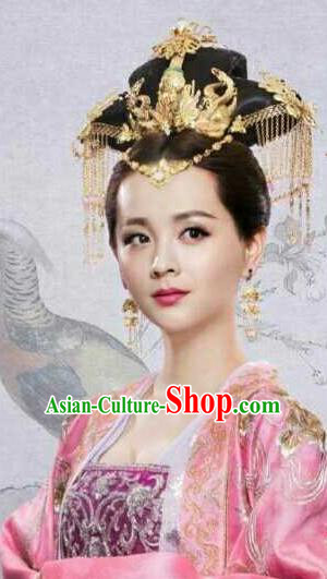 Traditional Handmade Chinese Ancient Classical Hair Accessories Complete Set, Han Dynasty Imperial Consort Phoenix Coronet, Xiuhe Suit Hanfu Hair Sticks Hair Jewellery, Hair Fascinators Hairpins for Women