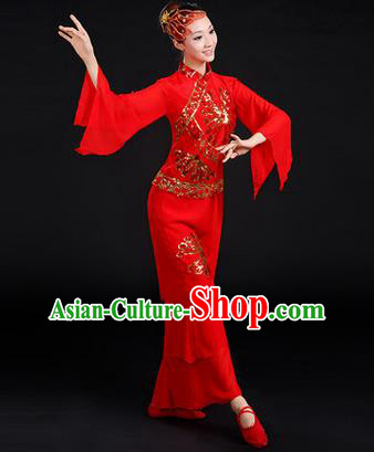 Traditional Chinese Yangge Fan Dancing Costume