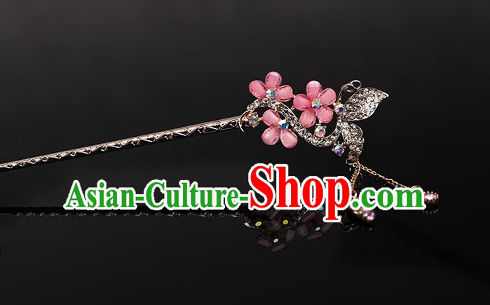 Traditional Handmade Chinese Ancient Classical Hair Accessories Bride Wedding Barrettes, Pink Hair Sticks Hair Jewellery, Hair Fascinators Hairpins for Women