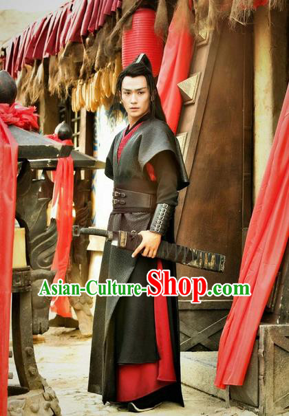 Traditional Ancient Chinese Elegant General Costume, Chinese Nobility General Armour Dress, Cosplay Chinese Television Drama Vagabondize Swordsman Chinese Ming Dynasty Prince Hanfu Clothing for Men