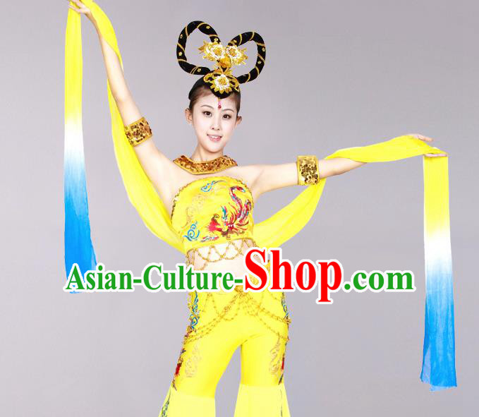 Traditional Chinese Ancient Water Sleeve Dancing Costume, Tang Dynasty Classical Flying Dance Costume Dance Clothing for Women