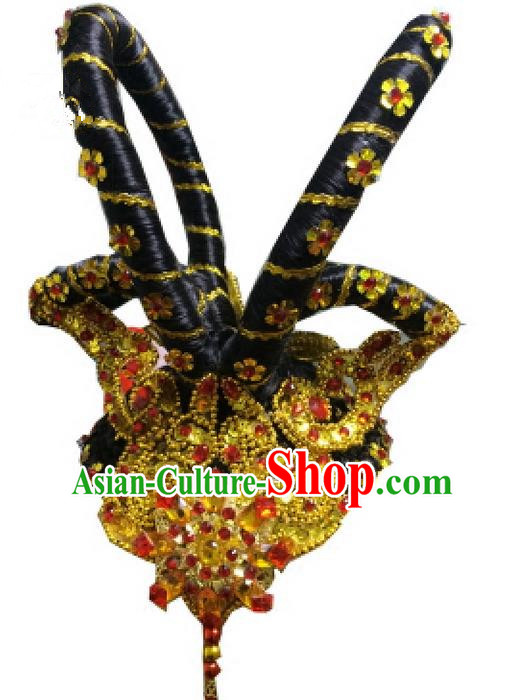 Traditional Ancient Chinese Classical Peking Opera Hair Accessories Props, Peking Opera Headwear Classical Flying Dance Hair Ornaments for Women