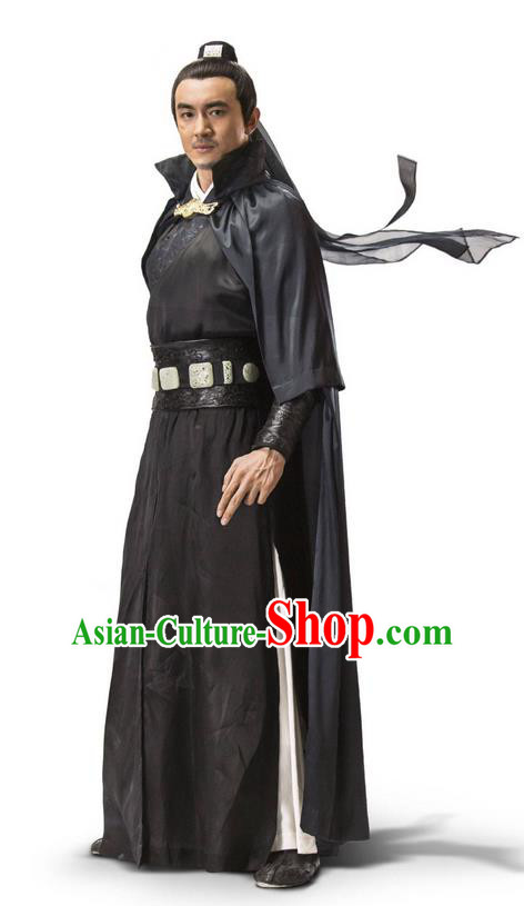 Traditional Ancient Chinese Elegant Swordsman Costume, Chinese Ancient Nobility Warrior General Dress, Cosplay Chinese Emprise Film Sword Master Chivalrous Expert Chinese Ming Dynasty Kawaler Hanfu Clothing for Men