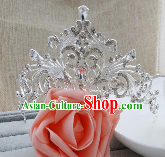 Top Grade Handmade Classical Hair Accessories, Children Baroque Style Crystal Royal Crown Princess Wedding Hair Jewellery Hair Clasp for Kids Girls