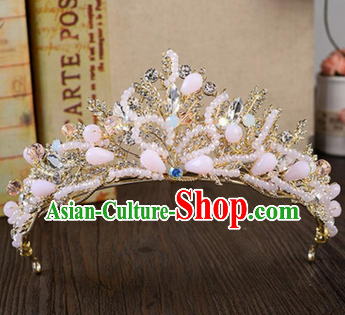Top Grade Handmade Classical Hair Accessories, Children Baroque Style Beads Crystal Baby Princess Royal Crown Hair Clasp Jewellery for Kids Girls