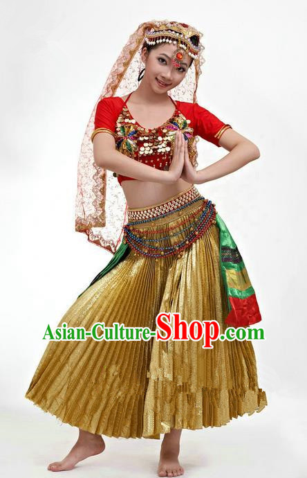 Traditional Indian Classical Dance Belly Dance Costume Costume, India Belly Dance Uniform Clothing Complete Set for Men