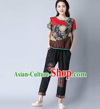 Traditional Chinese National Costume Plus Fours, Elegant Hanfu Embroidered Black Bloomers, China Ethnic Minorities Tang Suit Pantalettes for Women