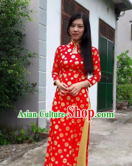 Top Grade Asian Vietnamese Traditional Dress, Vietnam National Female Ao Dai Dress, Vietnam Princess Cheongsam Wedding Clothing for Women