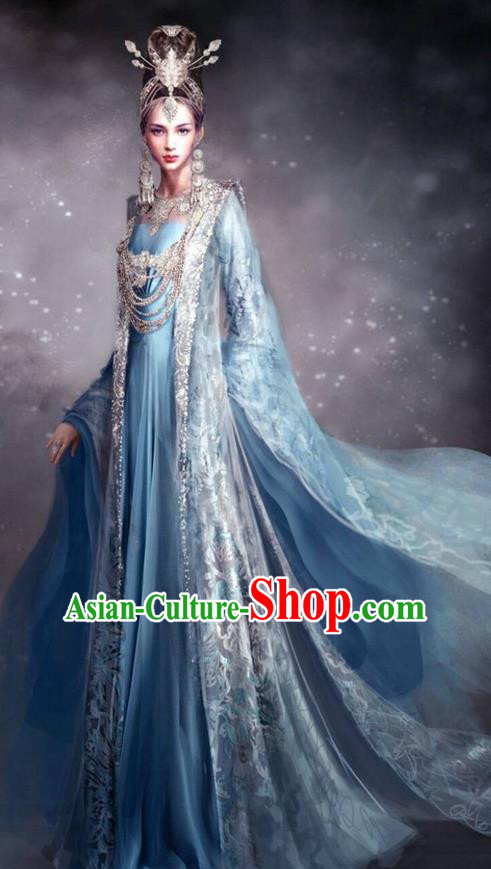 Traditional Chinese Ancient Shang Dynasty Imperial Consort Dance Costume, China Mythology Television Zhao Ge Ancient Palace Queen Clothing and Headwear Complete Set for Women