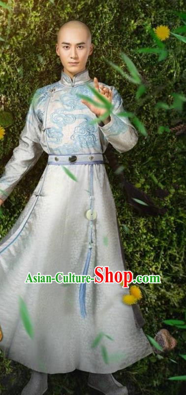 Traditional Ancient Chinese Qing Dynasty Swordsman Costume, Chinese Manchu Mandarin Nobility Childe Robes Thronfolger Clothing for Men