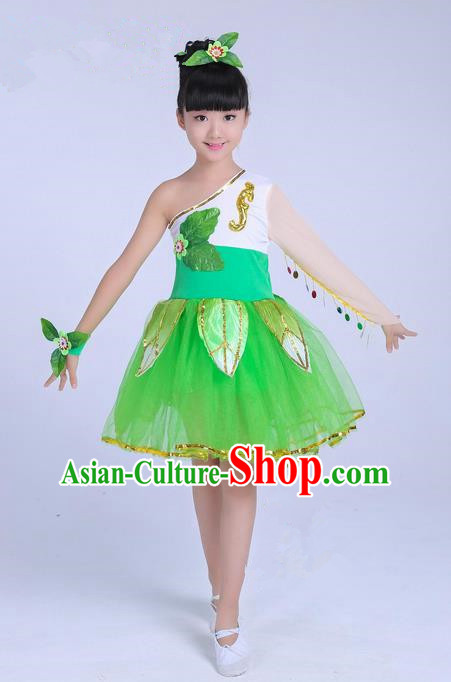Traditional Chinese Yangge Fan Dancing Costume and Accessories