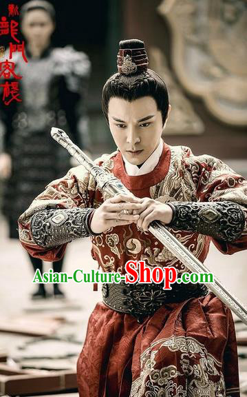 Traditional Chinese Ancient Ming Dynasty Imperial Guards Costumes and Handmade Headpiece Complete Set, New Dragon Gate Inn Knight Blades Robe Clothing for Men