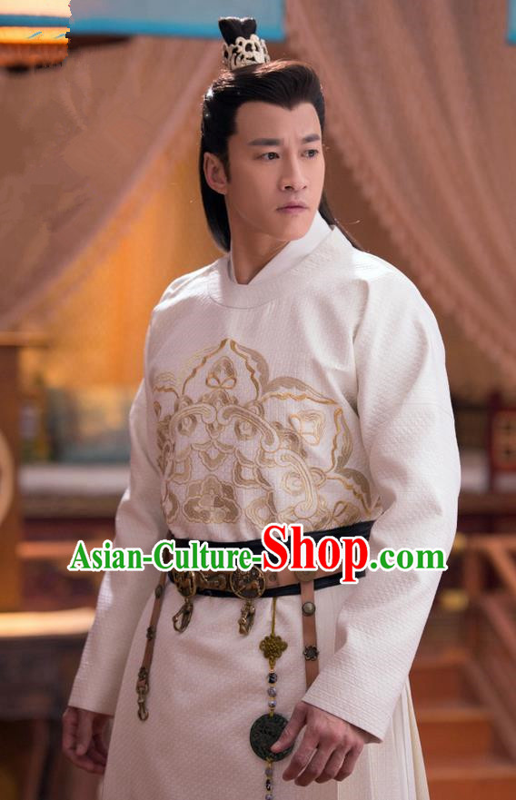 Traditional Chinese Song Dynasty Prince Dandies Costume and Handmade Headpiece Complete Set, China Ancient Nobility Childe Clothing for Men