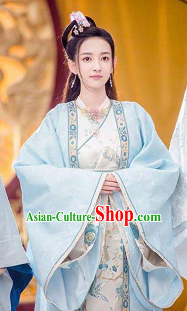 Chinese Teleplay Flower Shabana Flyings Sky Imperial Princess Dress, Traditional Chinese Ancient Song Dynasty Aristocratic Miss Costume and Headpiece Complete Set for Women