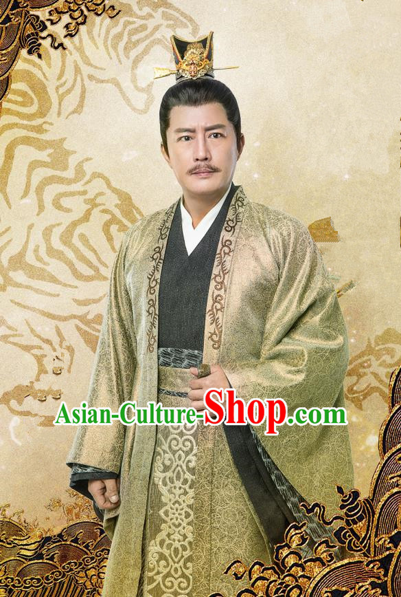 Traditional Chinese Ancient Officer Costume and Handmade Headpiece Complete Set, China Song Dynasty Minister Nobility Lord Clothing for Men