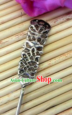 Traditional Chinese Ancient Classical Handmade Hair Accessories Hanfu Headwear Palace Silver Hairpin for Women