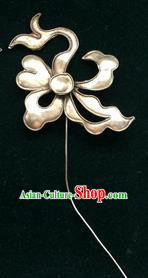 Traditional Chinese Ancient Classical Miao Silver Handmade Hair Accessories Flower Hairpin Hair Fascinators for Women