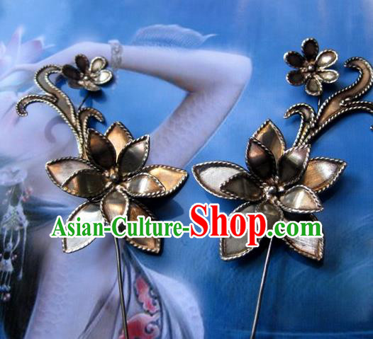 Traditional Chinese Ancient Classical Handmade Flower Hairpin Hair Jewelry Accessories Hanfu Classical Palace Combs Hair Sticks for Women