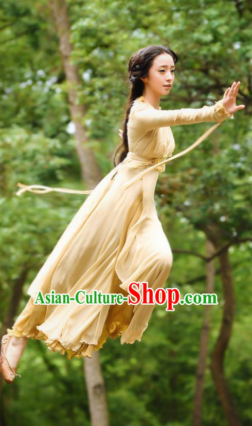 Chinese Ancient Tang Dynasty Young Lady Costume, Traditional Chinese Ancient Peri Swordsman Costume and Headpiece Complete Set for Women