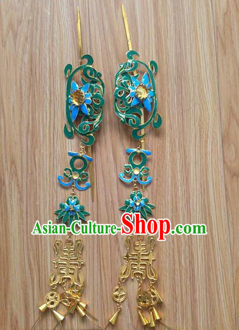 Traditional Handmade Chinese Miao Nationality Ancient Classical Dragon Head Earrings Accessories Pure Sliver Blueing Eardrop for Women