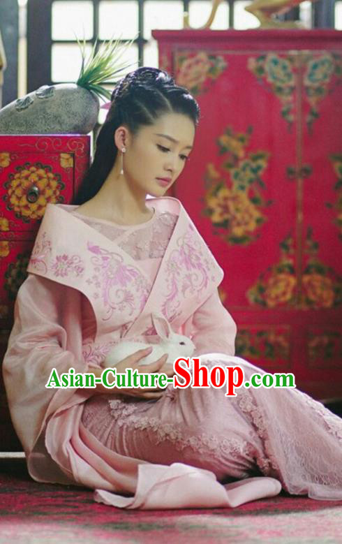 Traditional Ancient Chinese Northern and Southern Dynasties Princess Costume, Princess Agents Northern Wei Dynasty Infanta Clothing and Headpiece Complete Set