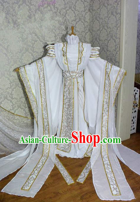 Top Grade Traditional China Ancient Cosplay Swordsman Costumes, China Ancient Royal Highness Hanfu Clothing for Men