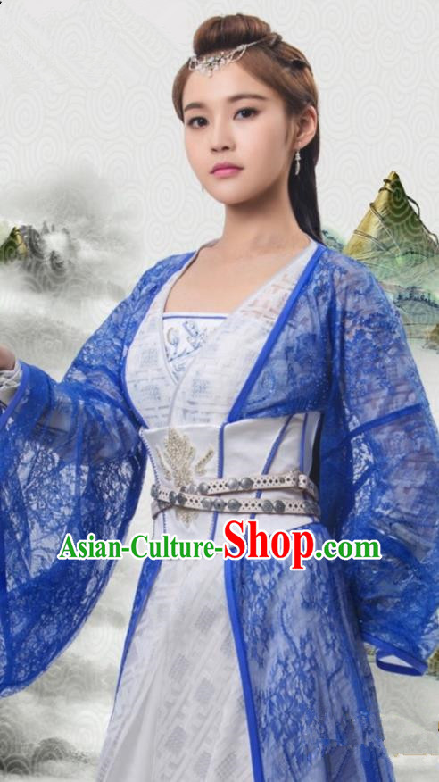 Traditional Ancient Chinese Tang Dynasty Young Lady Costume, Xuanyuan Sword Han Cloud Imperial Princess Clothing and Headpiece Complete Set