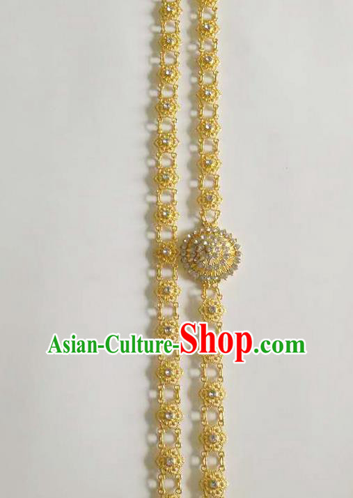 Traditional Thailand Ancient Handmade Crystal Waist Accessories, Traditional Thai China Dai Nationality Belts Pendant for Women