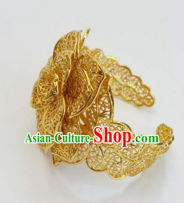 Traditional Thailand Ancient Handmade Jewelry Accessories Bracelet, Traditional Thai China Dai Nationality Wedding Bangle for Women