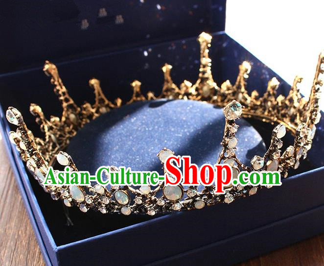 Top Grade Handmade Wedding Bride Hair Accessories, Traditional Princess Baroque Crystal Royal Crown Wedding Headwear for Women