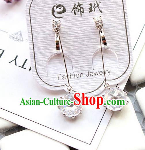 Top Grade Handmade Wedding Bride Accessories Earrings, Traditional Princess Wedding Zircon Eardrop for Women