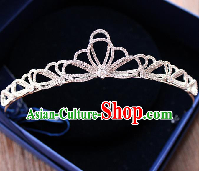 Top Grade Handmade Wedding Bride Hair Accessories Luxury Zircon Crown, Traditional Baroque Princess Crystal Royal Crown Wedding Headpiece for Women