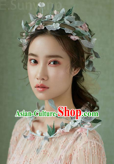 Top Grade Handmade Wedding Bride Hair Accessories Flowers Veil Hair Clips, Traditional Princess Baroque Hair Clasp Headpiece for Women