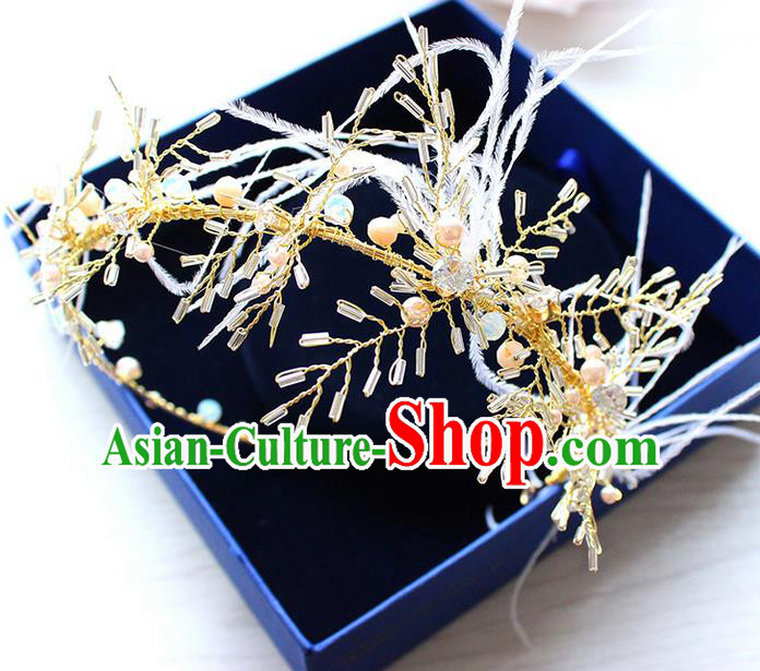 Top Grade Handmade Wedding Bride Hair Accessories Crystal Headband, Traditional Princess Baroque Hair Clasp Headpiece for Women