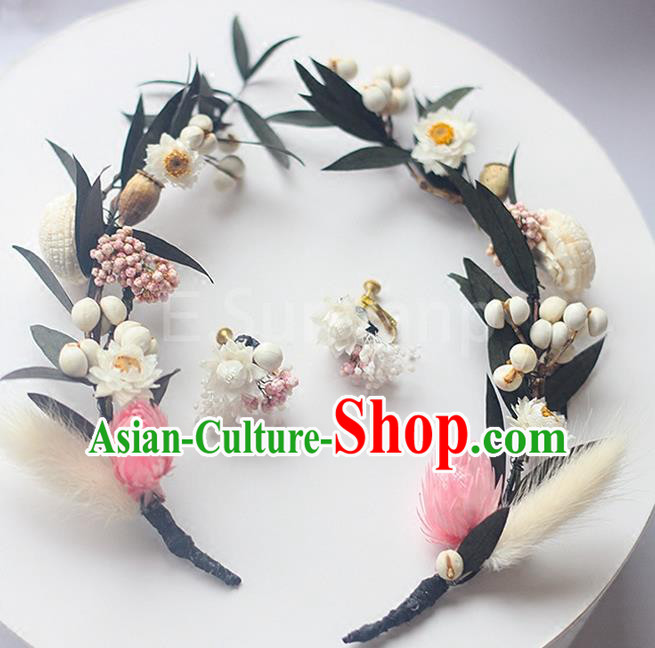 Top Grade Handmade Wedding Bride Hair Accessories Flowers Hairpin Hair Claw, Traditional Princess Baroque Hair Stick Headpiece for Women