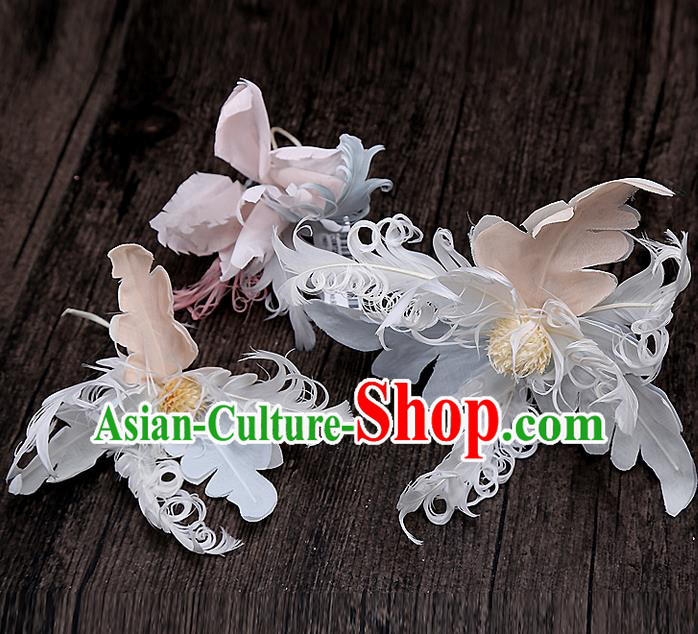 Top Grade Handmade China Wedding Bride Accessories Zircon Necklace and Earrings, Traditional Princess Crystal Wedding Torque Eardrop Jewelry for Women