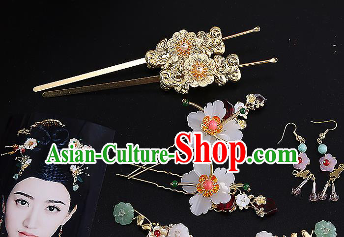 Top Grade Chinese Handmade Wedding Hair Accessories, Traditional China Xiuhe Suit Bride Hairpins Complete Set for Women