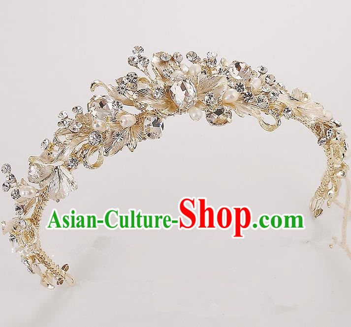 Top Grade Handmade Wedding Hair Accessories Bride Princess Crystal Hair Clasp, Traditional Baroque Royal Crown Wedding Headwear for Women
