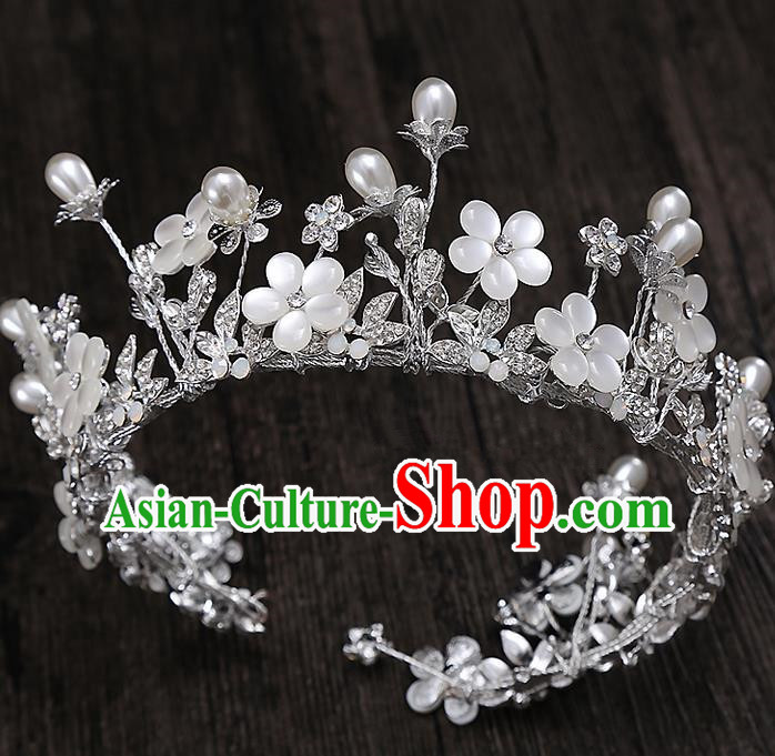 Top Grade Handmade Wedding Hair Accessories Bride Princess Imperial Crown Hair Clip, Traditional Baroque Royal Crown Wedding Headwear for Women