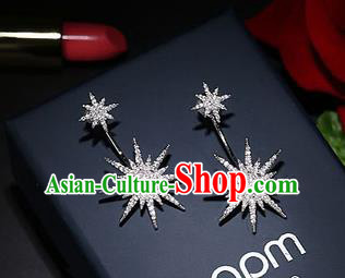 Top Grade Handmade China Wedding Bride Accessories Crystal Star Earrings, Traditional Princess Wedding Eardrop Jewelry for Women