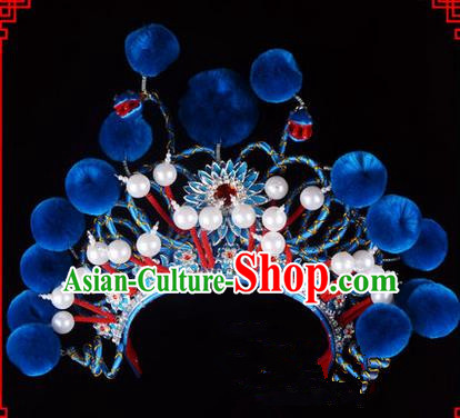 Traditional Chinese Ancient Peking Opera Accessories Madam White Snake Hat, Traditional Chinese Beijing Opera Hua tan Diva Headwear Crown