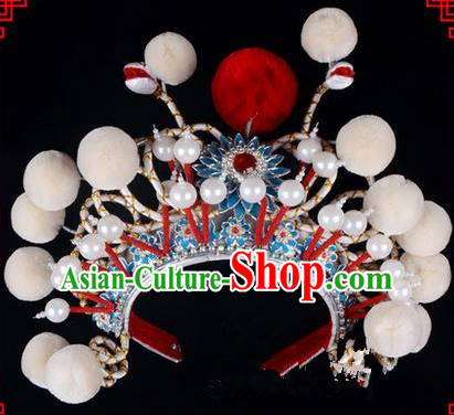 Traditional Chinese Ancient Peking Opera Accessories Madam White Snake Hat, Traditional Chinese Beijing Opera Hua tan Diva Headwear Crown