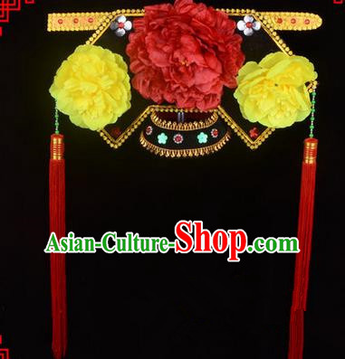 Traditional Chinese Ancient Peking Opera Accessories Qing Dynasty Princess Hat, Traditional Chinese Beijing Opera Manchu Young Lady Headwear
