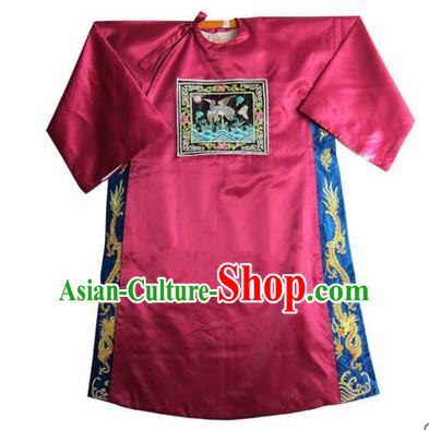 Traditional Chinese Beijing Opera Shaoxing Opera Magistrate Clothing, China Peking Opera Red Embroidered Robes