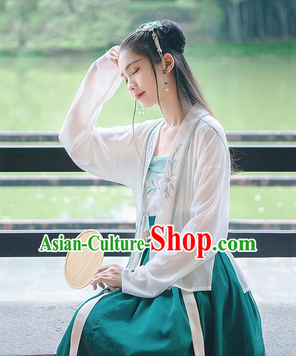 Traditional Chinese Song Dynasty Palace Princess Costume Blouse and Dress Complete Set, Elegant Hanfu Clothing Embroidered Dress, Chinese Ancient Princess Clothing for Women
