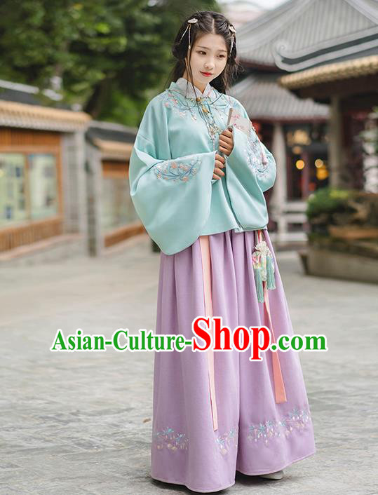 Traditional Chinese Han Dynasty Palace Princess Costume, Elegant Hanfu Clothing Embroidered Middle Skirt, Chinese Ancient Princess Clothing for Women