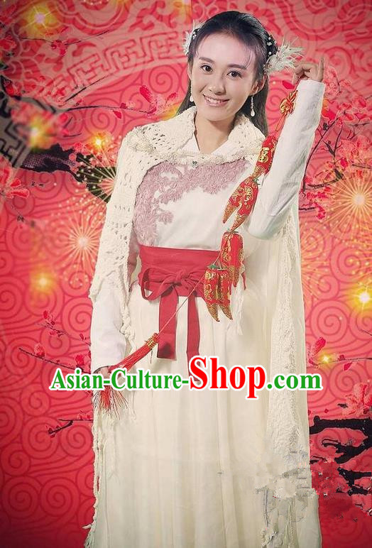 Traditional Chinese Song Dynasty Young Lady Costume, Chinese Ancient Hanfu Dress Jiang Hu Swordswoman Clothing for Women