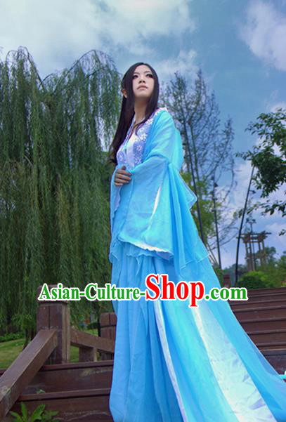Traditional Chinese Cosplay Peri Costume, Chinese Ancient Hanfu Tang Dynasty Imperial Consort Dress Clothing for Women
